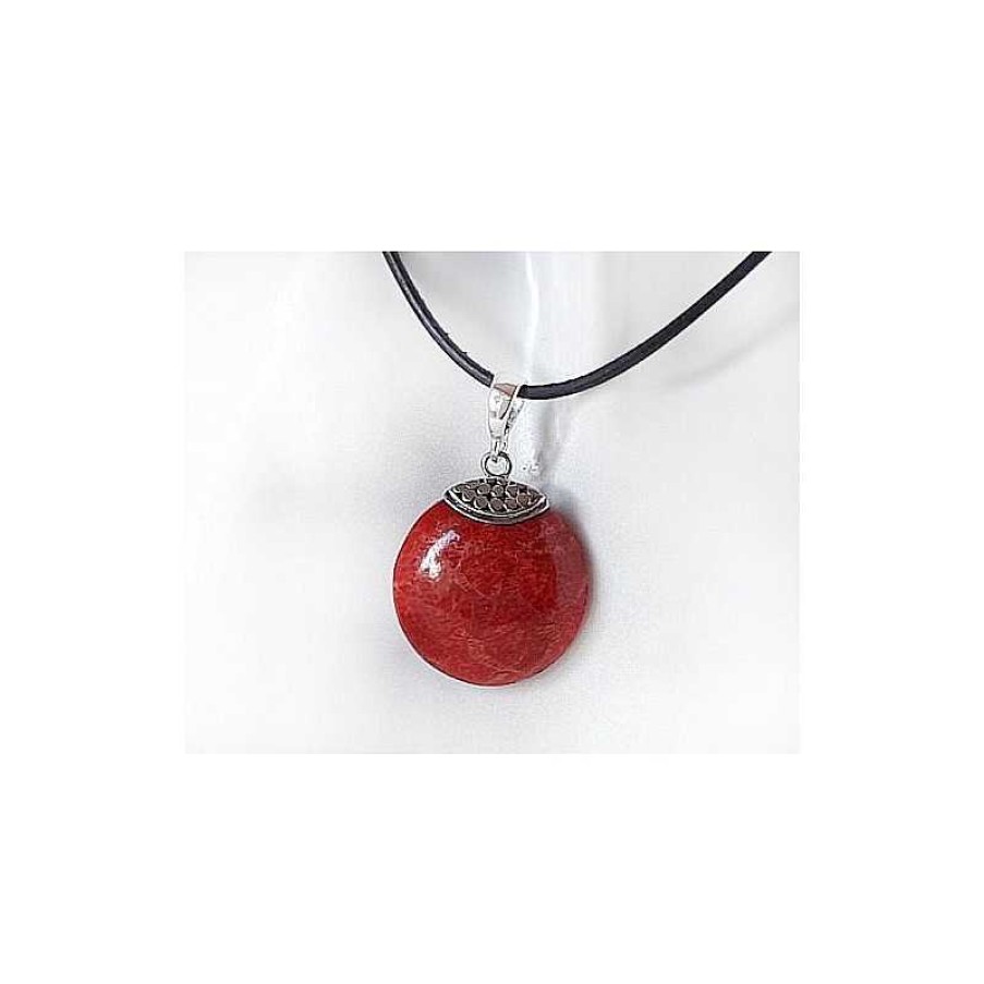 Silberschmuck echt silber | Silberschmuck - Anh Nger M. Schaumkoralle Rot Silber-925 Kl95