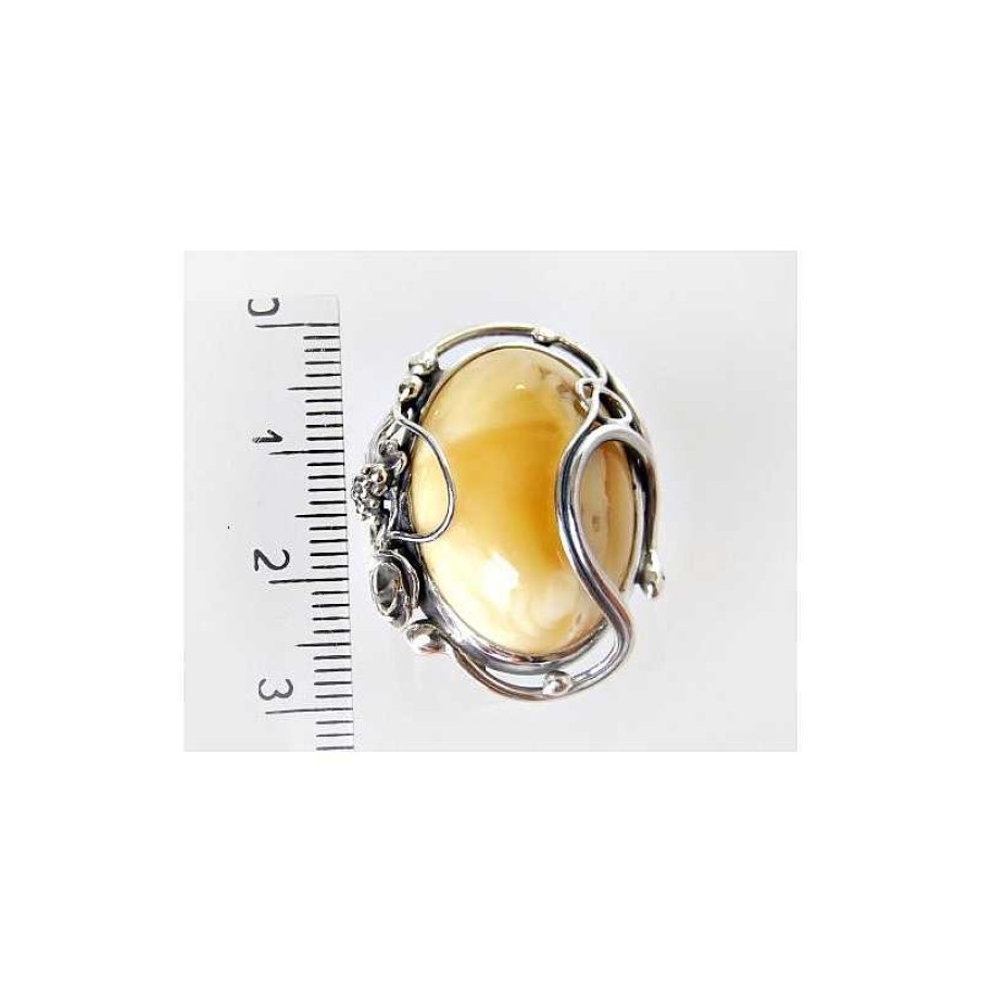 Bernsteinschmuck echt silber | Bernstein Ring 17 Mm Silber-925 (Hf271)