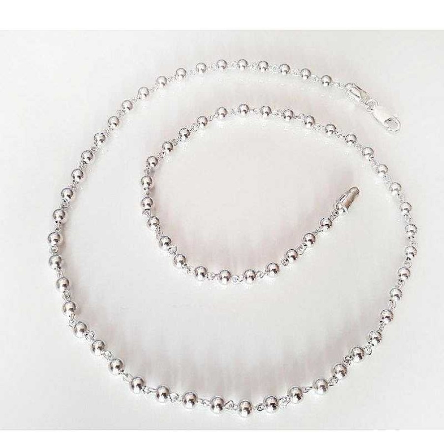 Silberschmuck echt silber | Kugelkette 45 Cm Silber 925 Halskette Ka02