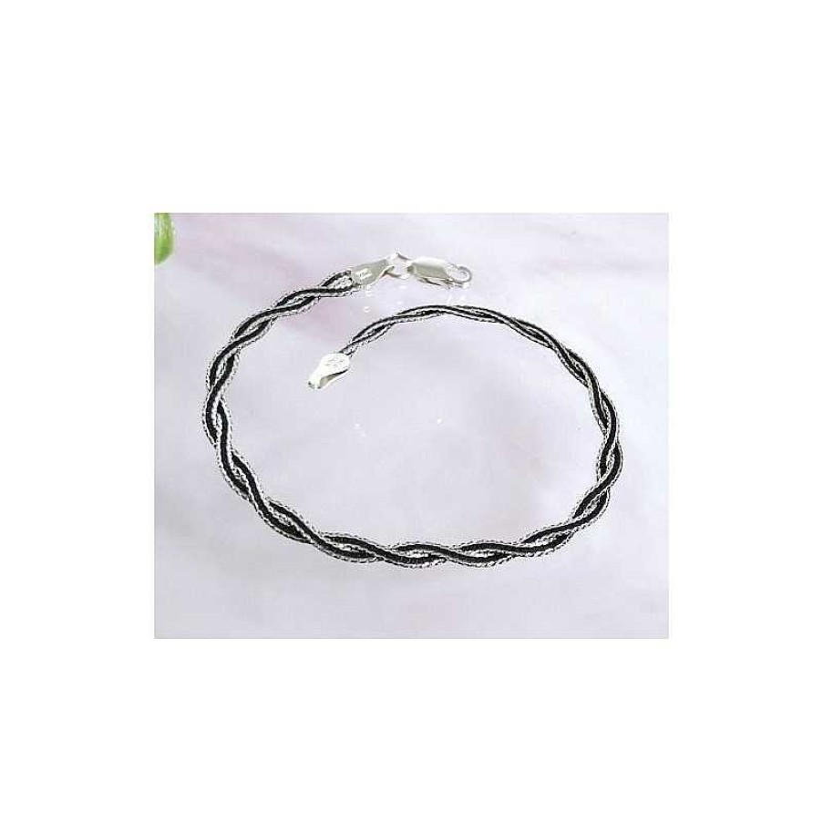 Silberschmuck echt silber | Armband Silber Geflochten 19 Cm Silber-925 (Sg115)