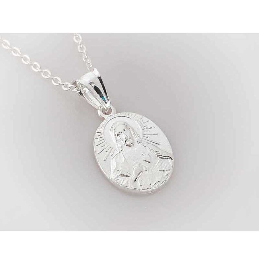 Silberschmuck echt silber | Devotionalien -Medaille Jesus Christus Silber 925 Su352