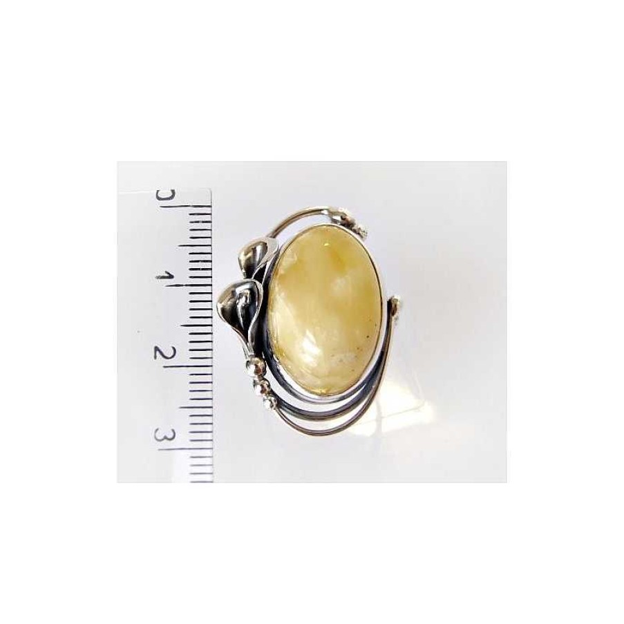 Bernsteinschmuck echt silber | Bernstein-Ring 17 Mm Silber-925 (Hf288)