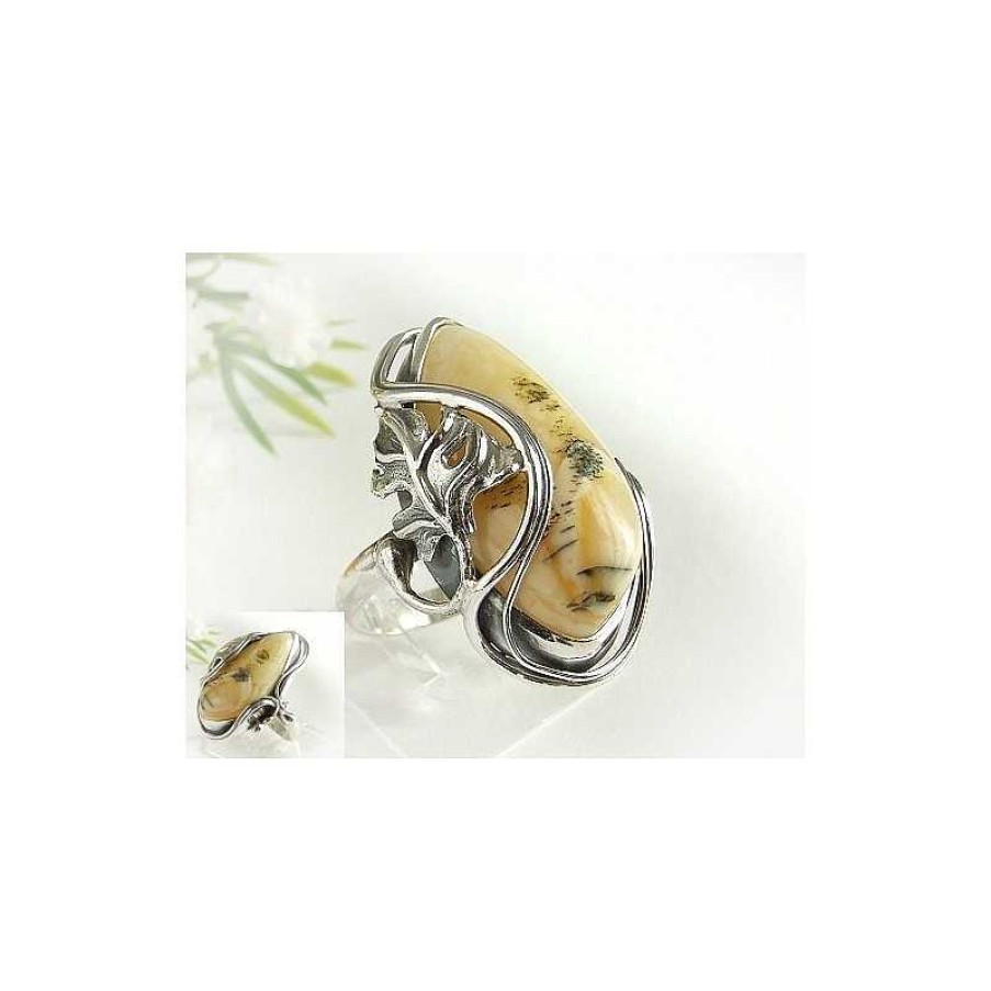 Bernsteinschmuck echt silber | Bernstein-Ring 18 Mm Silber-925 (Hf208)