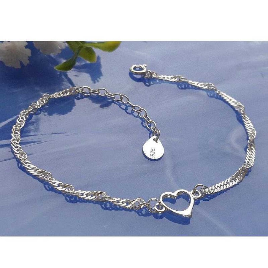 Silberschmuck echt silber | Armband Silber Mit Herz 17-20 Cm Silber Sg164