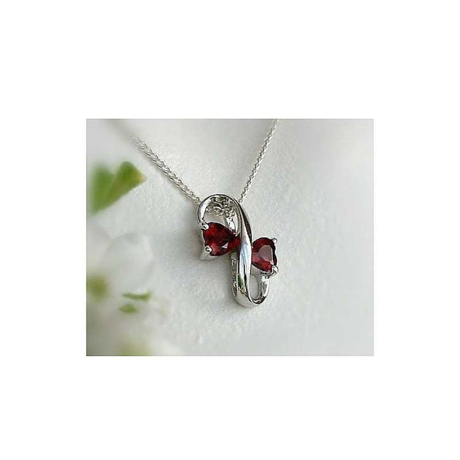 Silberschmuck echt silber | Herzen Anh Nger Granat Rot Silber 925 Es26