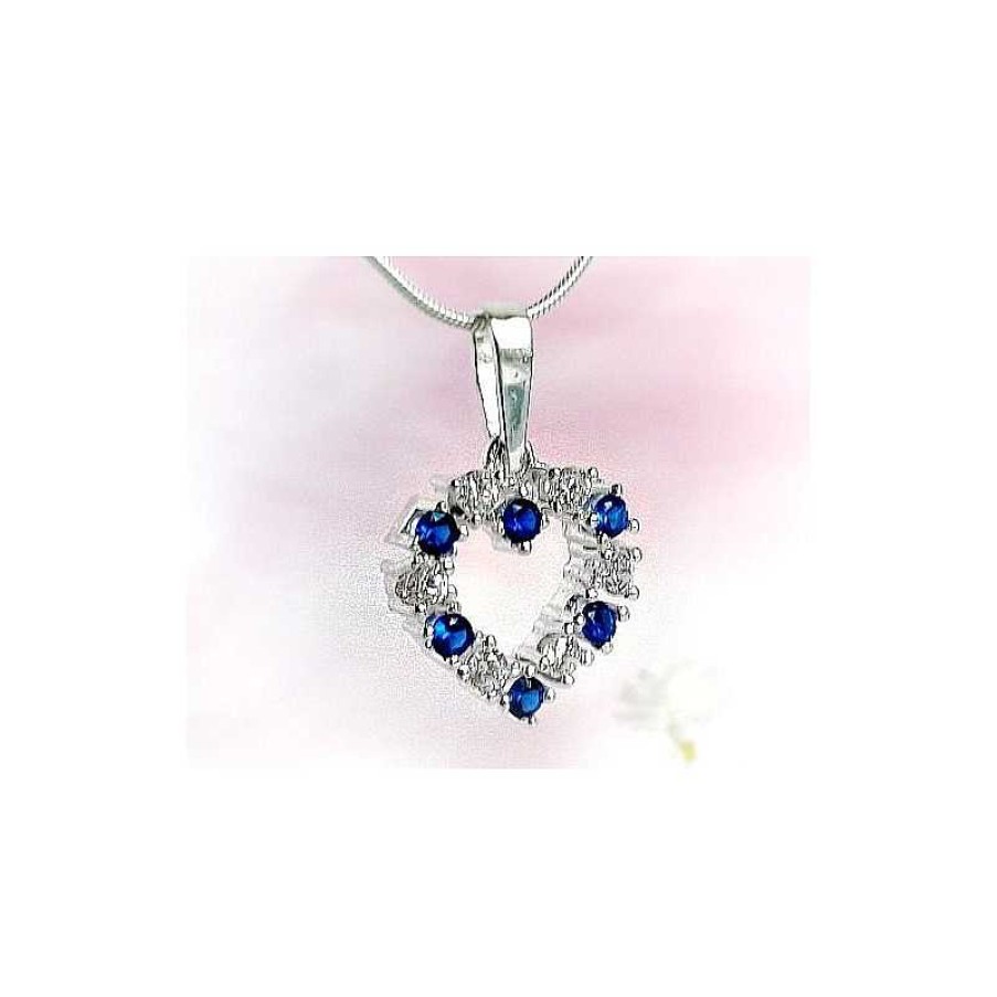 Silberschmuck echt silber | Herzanh Nger Silber 925 Blau Sp23