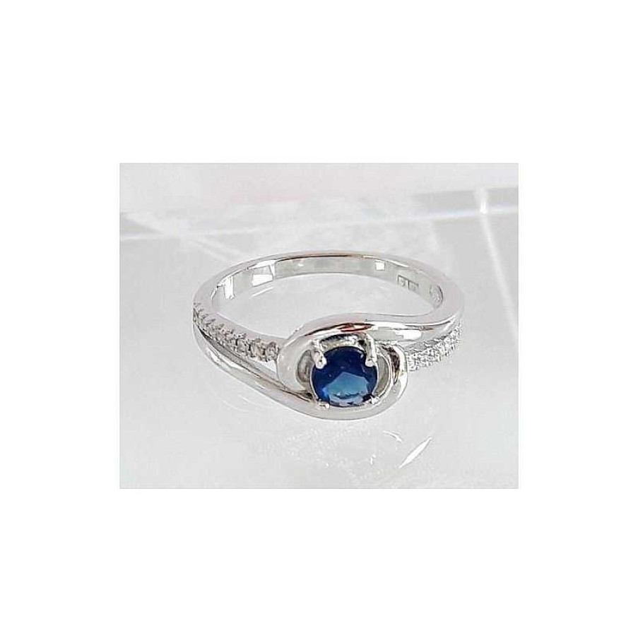 Silberschmuck echt silber | Ring Silber 925 Zirkonia Blau Ss117A