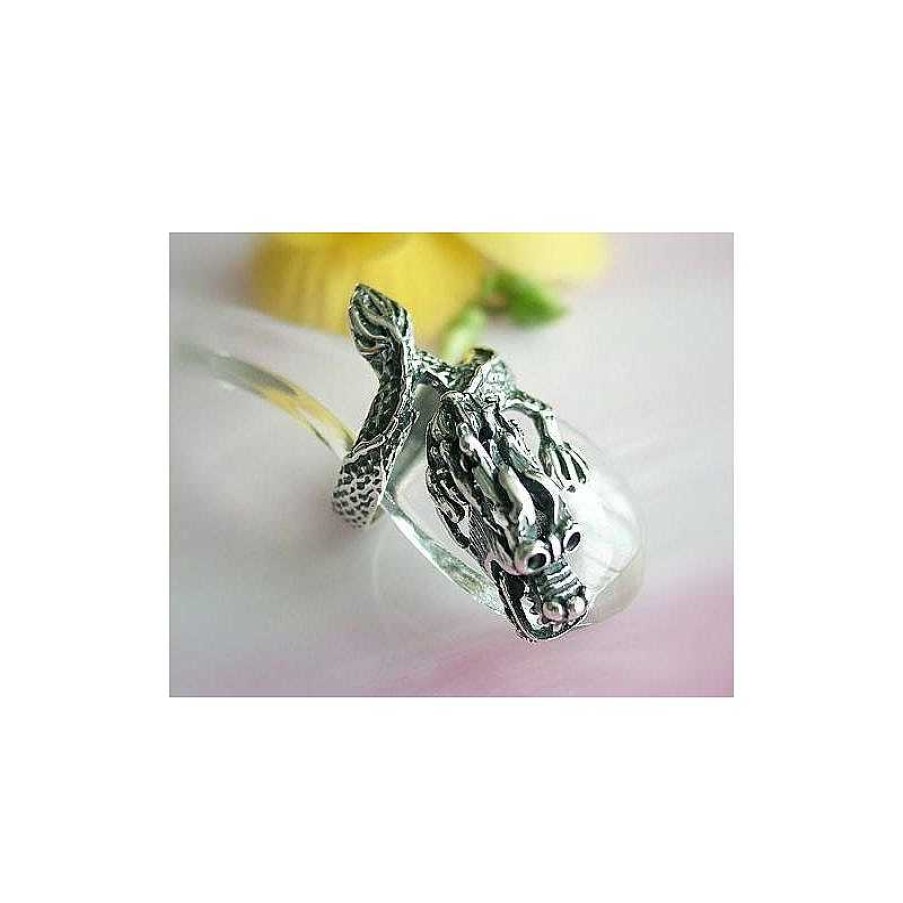 Silberschmuck echt silber | Drachen Ring Sterlingsilber Silber-925 (Sr04)