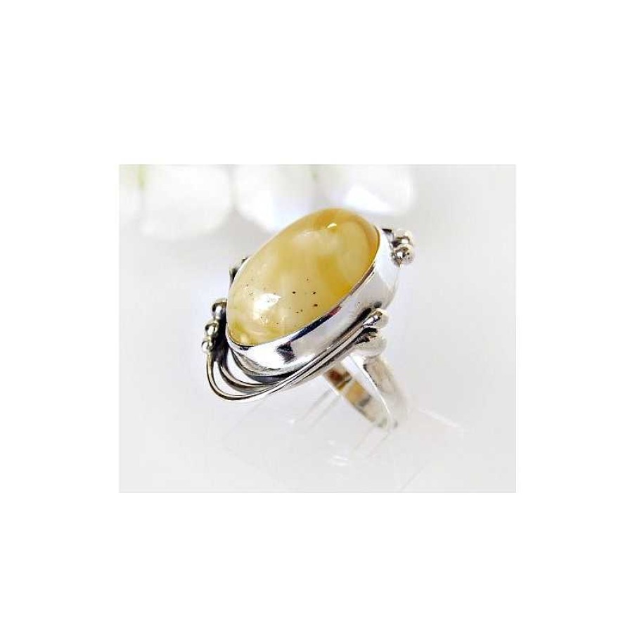 Bernsteinschmuck echt silber | Bernstein-Ring 17 Mm Silber-925 (Hf288)