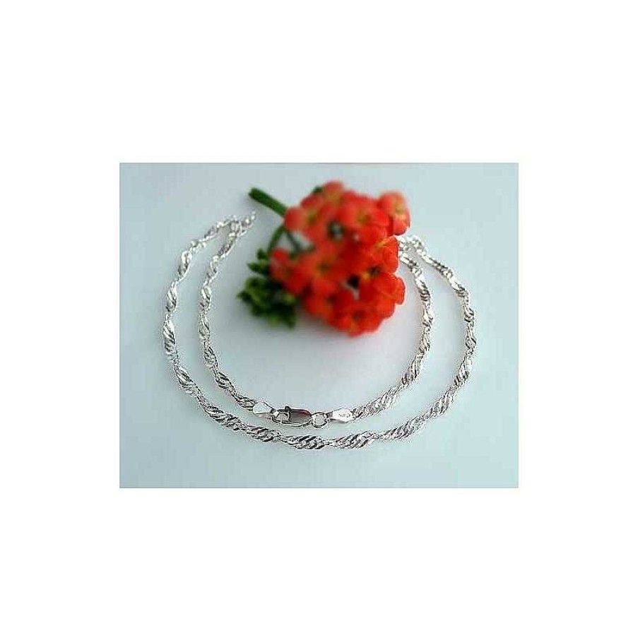 Silberschmuck echt silber | Singapourkette Silber 42 Cm - 60 Cm Kette Silber-925 (Kf02)