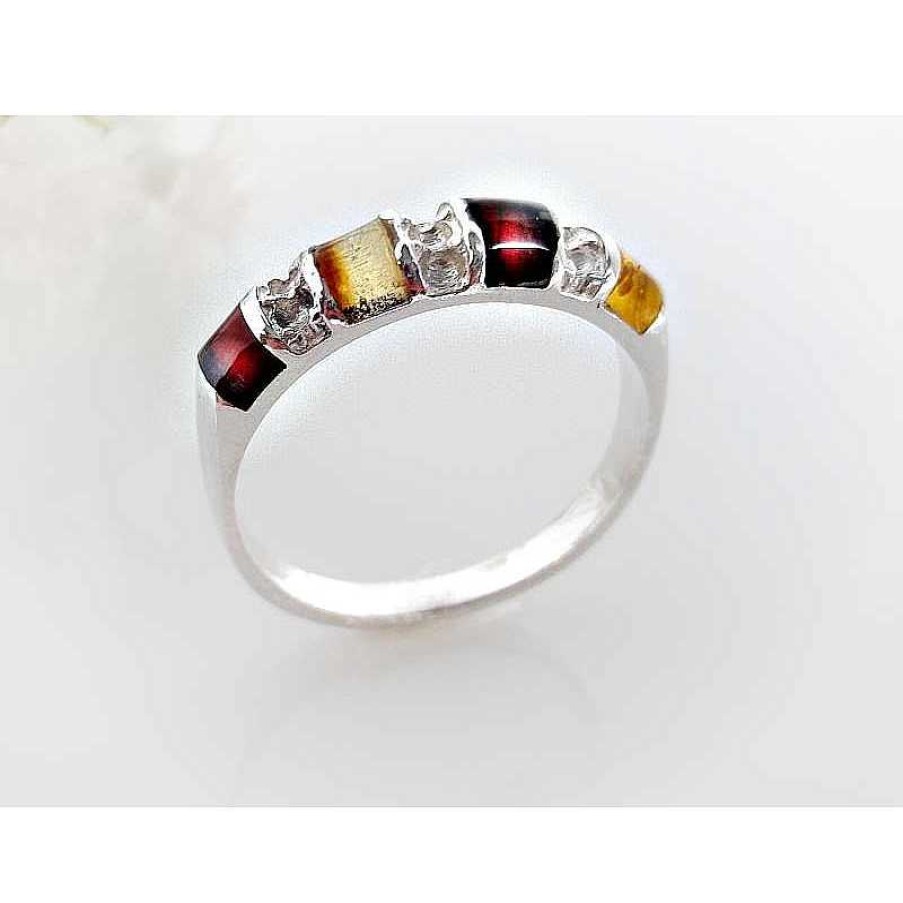 Bernsteinschmuck echt silber | Bernsteinschmuck - Bernstein-Ring Silber-925 Ck75